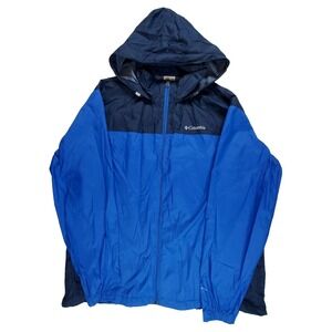 Columbia Mens XL Insulated Jacket Blue Hooded Full Zip Lightweight Outdoor